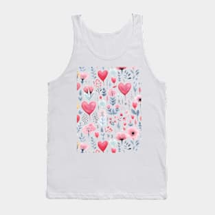 Valentines Watercolor Pattern #4 Tank Top